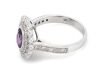 14K White Gold, Pink Sapphire and Diamond, Double Halo Ring - 2