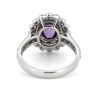 14K White Gold, Pink Sapphire and Diamond, Double Halo Ring - 3