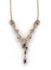 14K Rose Gold, Blue Sapphire and Diamond, Drop Necklace - 3