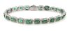 14K White Gold, Emerald and Diamond, Halo Bracelet