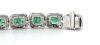 14K White Gold, Emerald and Diamond, Halo Bracelet - 6