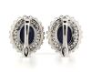 14K White Gold, Blue Sapphire and Diamond, Antique Style Earrings - 3