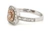 14K White & Rose Gold, Pink Diamond, Double Halo Ring - 2