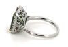 14K White Gold, Emerald and Diamond, Halo Ring - 2