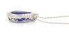 14K White Gold, 6.93ct Tanzanite and Diamond, Halo Pendant Necklace - 3