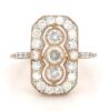 14K Rose Gold and Diamond, Art Deco Statement Ring