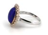 14K White and Rose Gold, Lapis Lazuli and Diamond Halo Ring - 2