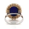 14K White and Rose Gold, Lapis Lazuli and Diamond Halo Ring - 3