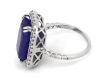 14K White Gold, Tanzanite and Diamond, Halo Cocktail Ring - 2