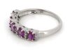 14K White Gold, Pink Sapphire and Diamond, Eternity Ring - 2