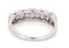 14K White Gold, Pink Sapphire and Diamond, Eternity Ring - 3