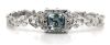 14K White Gold, Aquamarine and Diamond, Art Deco Bracelet