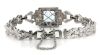 14K White Gold, Aquamarine and Diamond, Art Deco Bracelet - 3