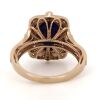 14K Rose Gold, Lapis Lazuli and Diamond, Antique Style Halo Ring - 3