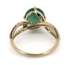 14K Yellow Gold, Emerald and Diamond, Twist Band Ring - 3