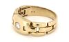 9K Yellow Gold, Diamond Gents Ring - 2