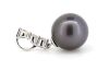 14K White Gold, Black Tahitian Pearl and Diamond, Drop Pendant - 2