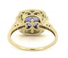 14K Yellow Gold, Ceylon Sapphire and Diamond, Vintage Style Halo Ring - 3