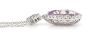 14K White Gold, Kunzite and Diamond, Halo Pendant Necklace - 3