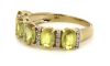 14K Yellow Gold, Orange Sapphire and Diamond, Eternity Band Ring - 2