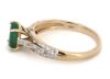 14K Rose Gold, Emerald and Diamond, Vintage Inspired Ring - 2