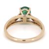 14K Rose Gold, Emerald and Diamond, Vintage Inspired Ring - 3