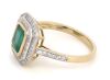 14K Yellow Gold, Colombian Emerald and Diamond, Double Halo Ring - 2