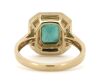 14K Yellow Gold, Colombian Emerald and Diamond, Double Halo Ring - 3