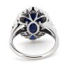 14K White Gold, Blue Sapphire and Diamond, Vintage Style Ring - 3
