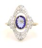 14K Yellow Gold, Tanzanite and Diamond, Cluster Ring