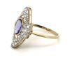 14K Yellow Gold, Tanzanite and Diamond, Cluster Ring - 2