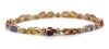 14K Rose Gold, Mixed Coloured Sapphire and Diamond, Line Bracelet - 6