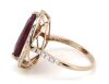 14K Rose/White Gold, Ruby and Diamond, Pear Cut Halo Ring - 2