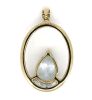 14K Yellow Gold, Aquamarine and Diamond, Halo Pendant - 3