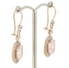 14K Rose Gold, Morganite and Diamond, Antique Style Halo Drop Earrings - 2