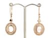 14K Rose Gold, Morganite and Diamond, Antique Style Halo Drop Earrings - 3