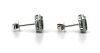 14K White Gold, Emerald and Diamond, Halo Stud Earrings - 2