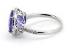 14K White Gold, Tanzanite and Diamond, Halo Ring - 2