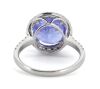 14K White Gold, Tanzanite and Diamond, Halo Ring - 3