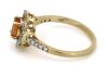 14K Yellow Gold, Orange Sapphire and Diamond, Flower Design Ring - 2