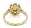 14K Yellow Gold, Orange Sapphire and Diamond, Flower Design Ring - 3