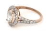 14K Rose Gold and Diamond, Halo Ring - 2