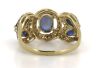 14K Yellow Gold, Blue Sapphire and Diamond, Decorative Halo Ring - 3