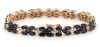 14K Rose Gold, Blue Sapphire and Diamond, Decorative Line Bracelet - 5