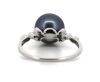 14K White Gold, Black Tahitian Pearl and Diamond, Decorative Ring - 3