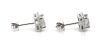 14K White Gold and Diamond, Square Halo Stud Earrings - 2