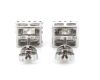 14K White Gold and Diamond, Square Halo Stud Earrings - 3