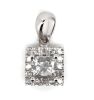 14K White Gold and Diamond, Square Halo Pendant