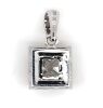 14K White Gold and Diamond, Square Halo Pendant - 3