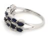 14K White Gold, Blue Sapphire and Diamond, Decorative Band Ring - 2